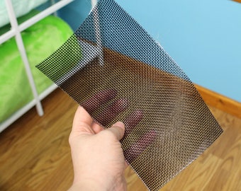 Black vinyl vision mesh for mascot costumes, fursuits, masks, and more 5'' x 9.25''