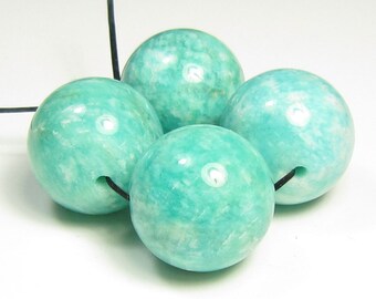 16mm Premium Quality Peruvian Amazonite Round Bead - 4 beads - #SJ7340