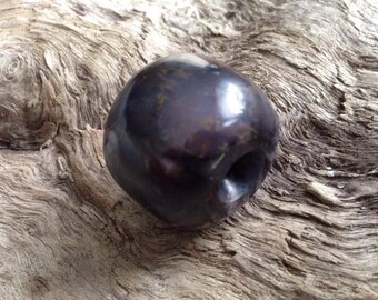 Hand Carved Amethyst Sage Agate Bead.