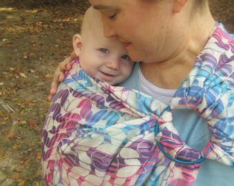 Woven Ring Sling, Tekhni Laurel Taffy Wcrs Wrap Conversion - gathered shoulder - DVD included, baby, toddler carrier
