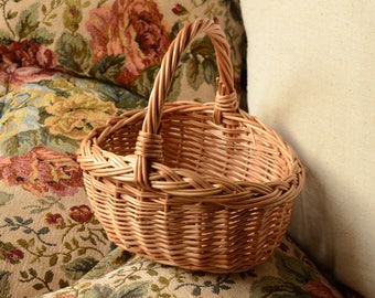 Handwoven Kids Wicker Basket, Mini Wicker Basket, Easter Basket, Egg Hunt Basket,Small Flower Girl Basket,Rustic Small Basket, Easter Basket
