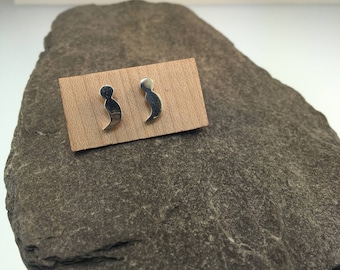 Sterling Silver Semicolon Post Earrings