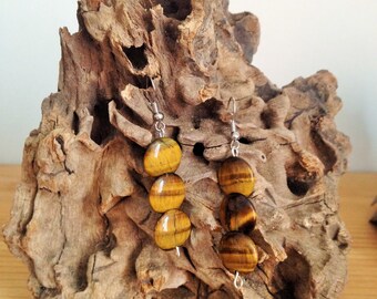 "Lozenge" Tiger eye earrings