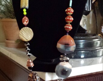 long strand beaded designer necklace