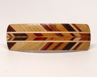 Wooden Hair Barrette, hair barrette, french clip, All Herringbone 8