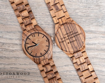 Wood Watches for Men, 5th Anniversary Gift, Father's Day Gift, Men Wooden Watch, Gift for Dad, Men's Wood Watch, Mens Watch, Wood Watch