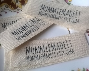 Organic Cotton Fabric Name Labels - Clothing Labels Made to Order - 20 Labels With Two Lines of Text
