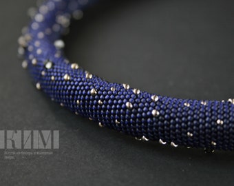 Bead Crochet Necklace - Constellations of the Northern Hemisphere with Swarovski Crystals