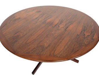 Danish Modern Mid Century Brazilian Rosewood Pedestal Base Coffee Table