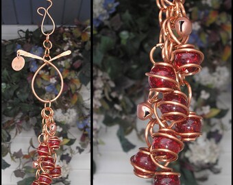 Wind Chimes Glass Copper Garden Art Suncatcher Yard/Lawn/Outdoor Decor