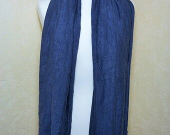 Blue woollen scarf crinkle cotton jersey liserai mixed Bumblebee