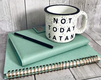 Not Today Satan / Stoneware Mug / Coffee Mug / Mug / Cute Mug / Campfire Mug / Speckled Mug / Cute Coffee Mug