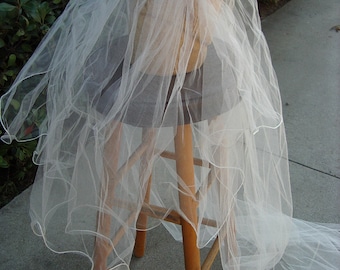 Wedding Veil with Orange Blosom Flower Cap. 27" Modesty Veil 2 3/4 yd. Train- item 739, Wedding Apparel