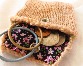 Brandy Pouch - Handspun, handknit pouch