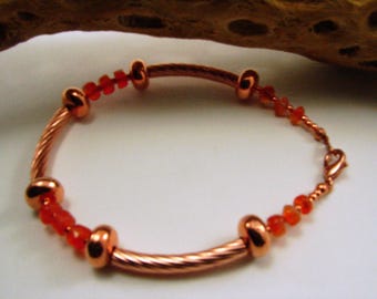 Carnelian and Copper Bracelet