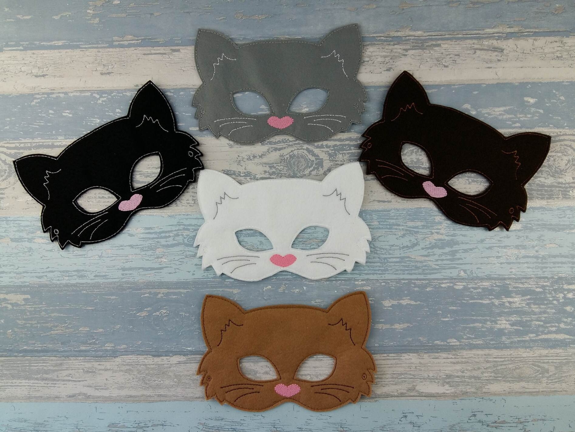 Cat Mask Felt Cat Mask Kitty Mask White Cat Mask Black