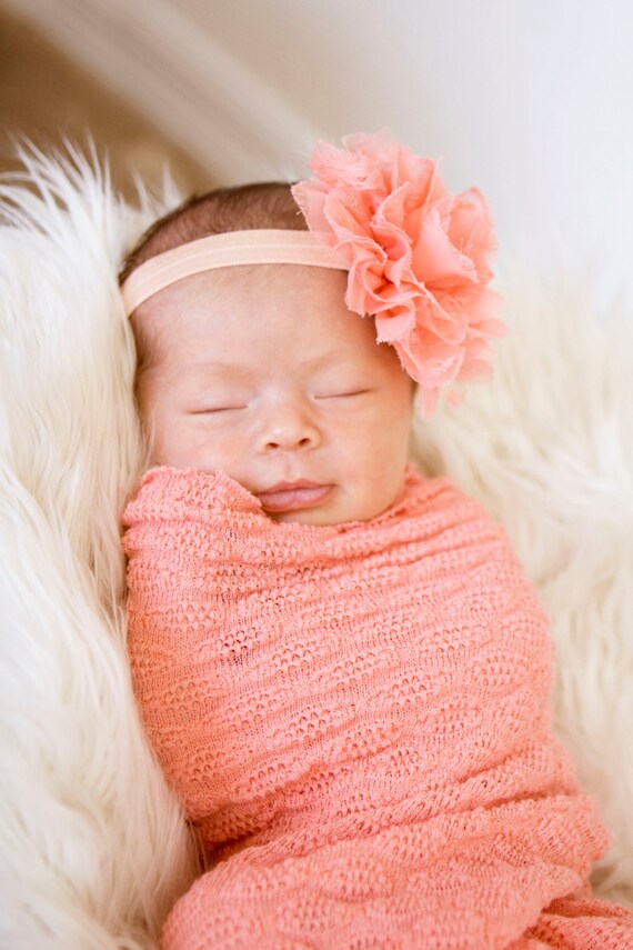 Newborn headband Peach headband Peach Baby headband Infant