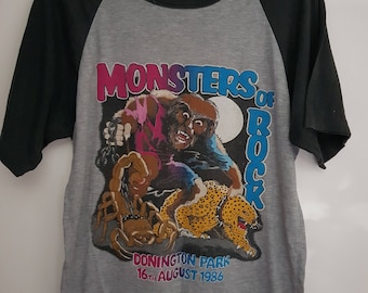 Original Rare Vintage Monsters of Rock Ozzy Osbourne Motorhead Scorpions Concert T-Shirt Shipped from the UK