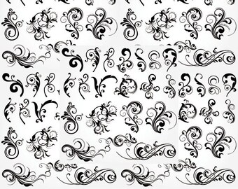 Elegant Swirls - Ceramic Waterslide Decal - Enamel Decal - Fusible Decal - 1228675