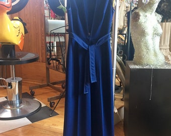 Retro 70’s Navy Blue Romper Pantsuit Jumpsuit Women’s Size 10