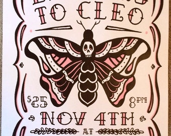 Letters To Cleo screenprint poster 11-04-16