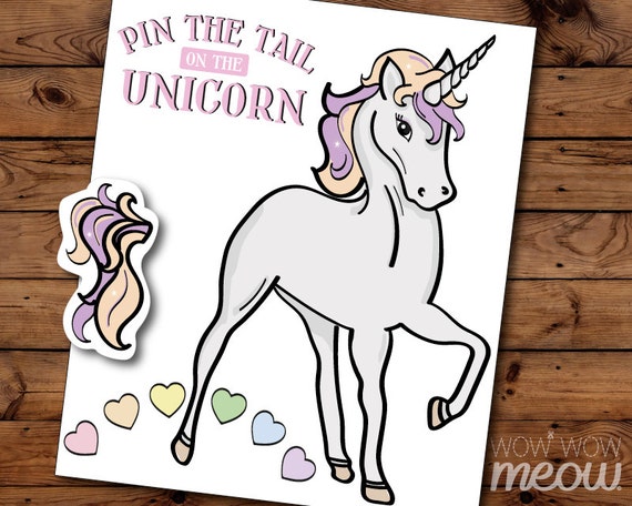 pin the tail on the unicorn instant download rainbow games