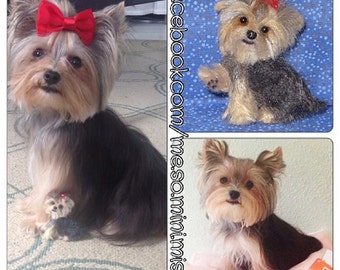 Pet Gift Custom Portrait of Your Pet by Gourmet Felted / Needle Felted Yorkie