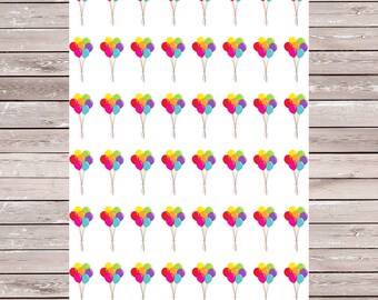 Birthday Balloons Set of 48 Planner Stickers, Erin Condren Planner Stickers, ECLP, Filofax, Kikki K, Mambi, Happy Planner