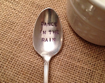 Stamped Silver Plate Coffee or Tea Spoon, Hand Stamped Vintage Spoon, Silver Teaspoon, Hostess Gift, Best Friend Gift
