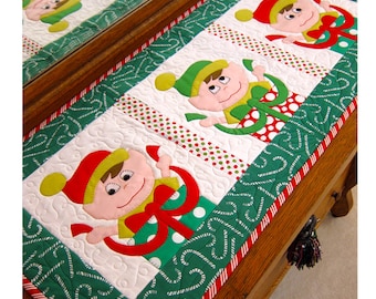 Jingle Jangle Elves- a new Christmas table runner pattern.