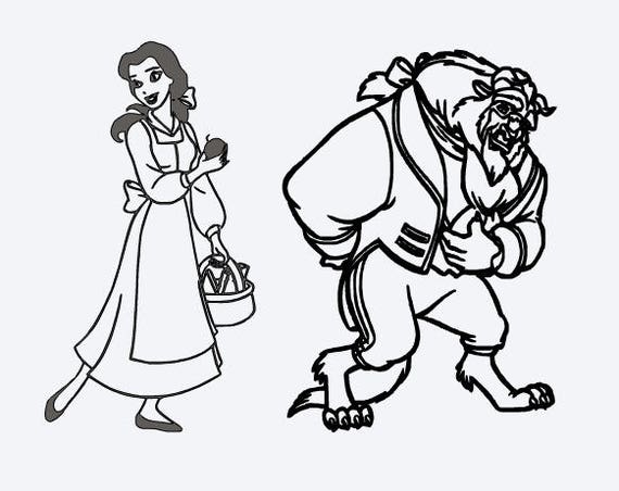Download SVG, disney,belle and beast, outline, be our guest, beauty ...
