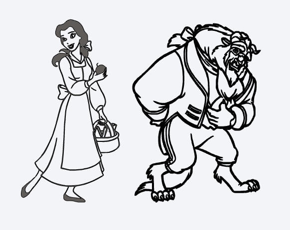 Download SVG disneybelle and beast outline be our guest beauty and