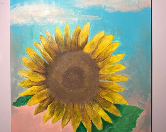 realistic sunflower painting