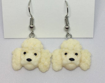 French poodle polymer clay earrings