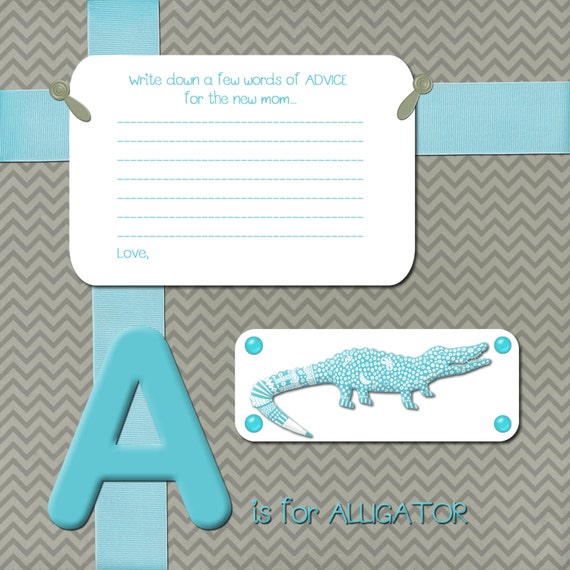 Baby Advice Printable Book for 8x8 or 12x12 albums Shower