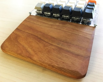 Custom solid wood split keyboard wrist rest