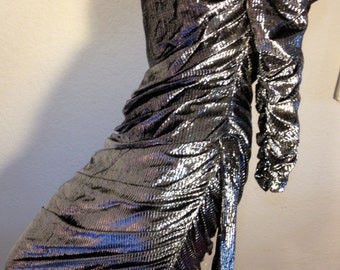 FREE SHIPPING Metallic Wiggle Gown