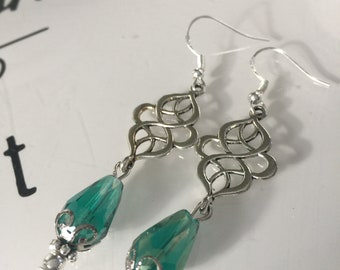 Celtic Jade Drop Earrings