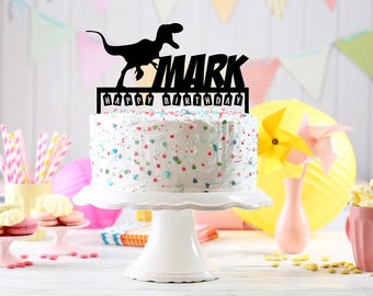 Dinosaur Cake Topper, birthday cake topper, Birthday cake Topper age, Customizable birthday cake topper, dinosaur party, birthday Gift