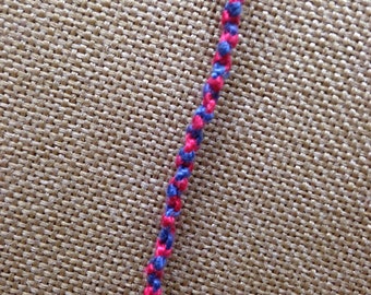 Knotted Blue and Red Friendship Bracelet