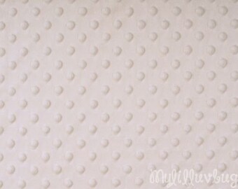 Minky fabric by the yard- ivory minky dimple fabric- minky dot fabric