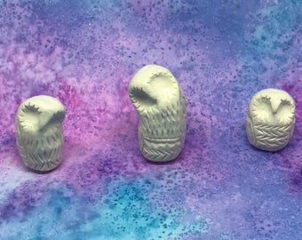 Owl totem sculpture- white