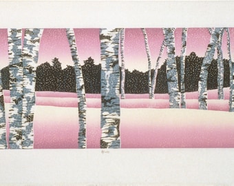Winter Stillness 7' x 20" woodcut