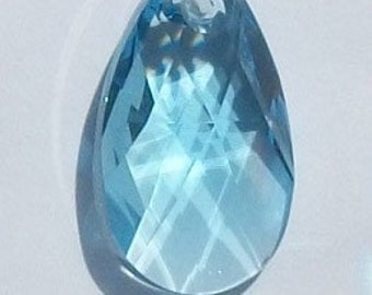 Clearance - Swarovski Crystal Pendant crystal PEAR Pendant -- AQUAMARINE -- Available in 16mm and 22mm