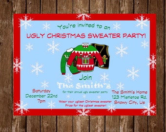 Ugly Christmas Sweater Party Invitation