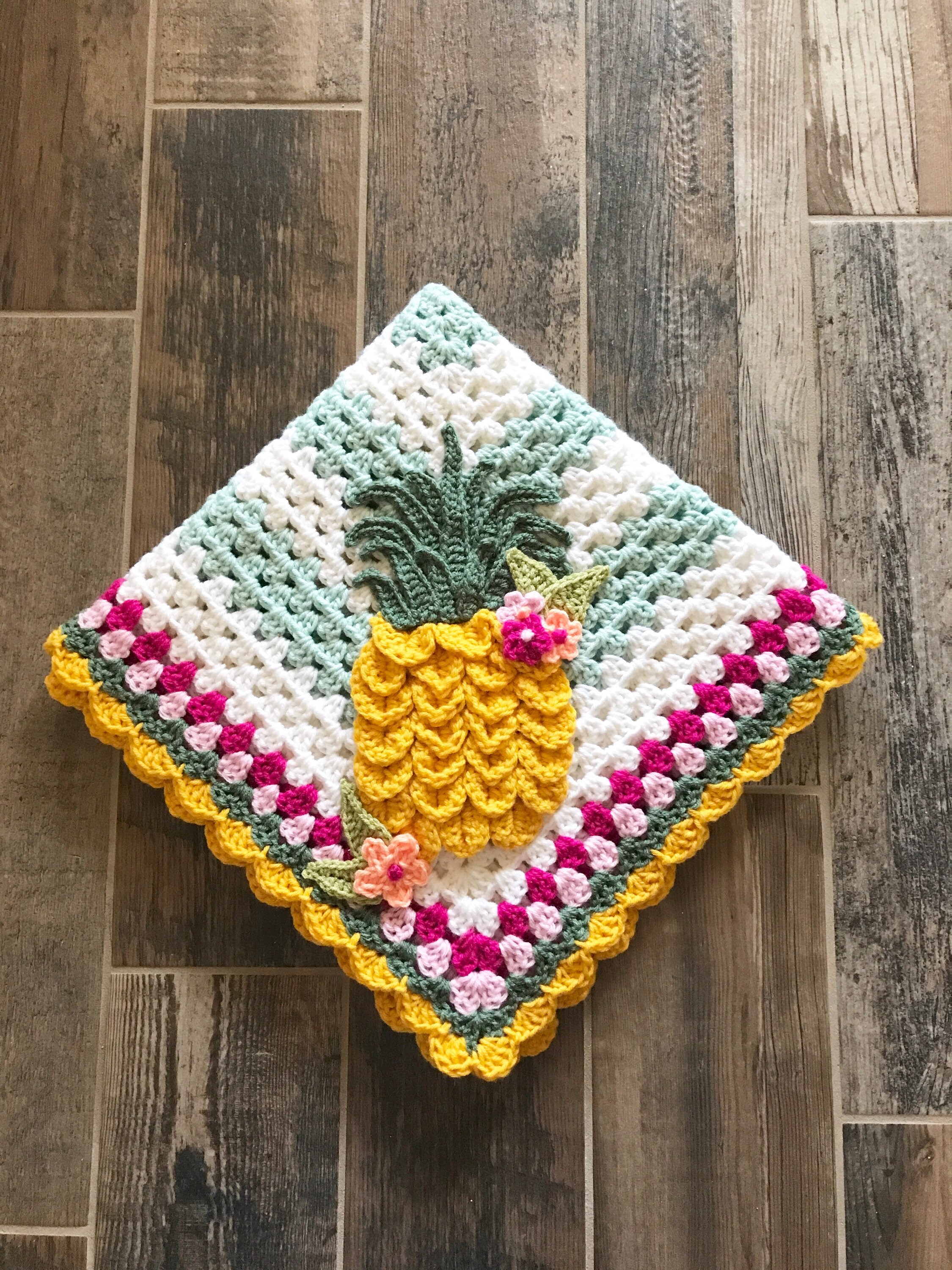 Handmade Crochet Baby Blanket Pineapple Baby Blanket