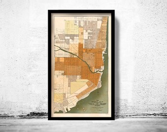 Old Map of Miami Florida 1918