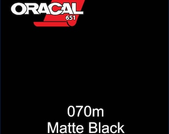 12" - Choose Size ORACAL 651 - Matte Black - Permanent Adhesive Vinyl for Decals, Tumblers, Car Graphics.