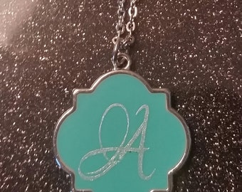 Silver necklace with turquoise pendant
