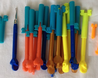 Metal hook needle weaving elastic rainbow loom loom
